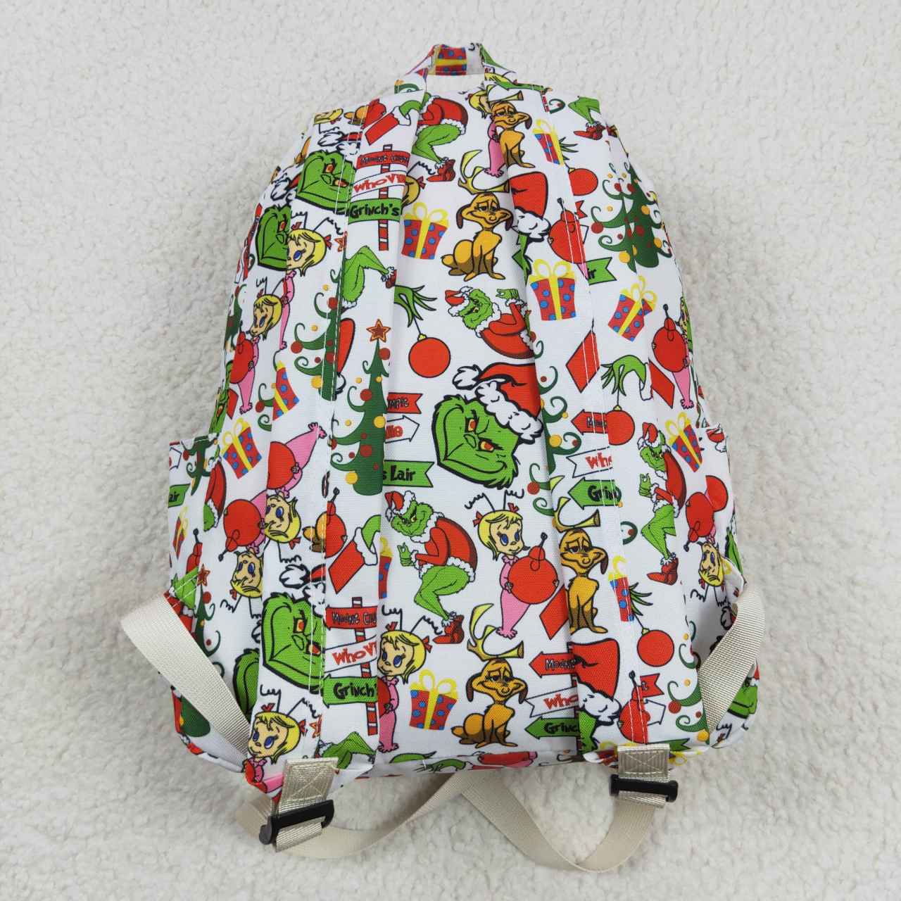 BA0138 Baby Girl Green Face Christmas Backpack