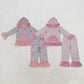Sibling Baby Girls Kids Long Sleeves Pockets Hoodie Shirts Flower Pants Sets Clothes RTS