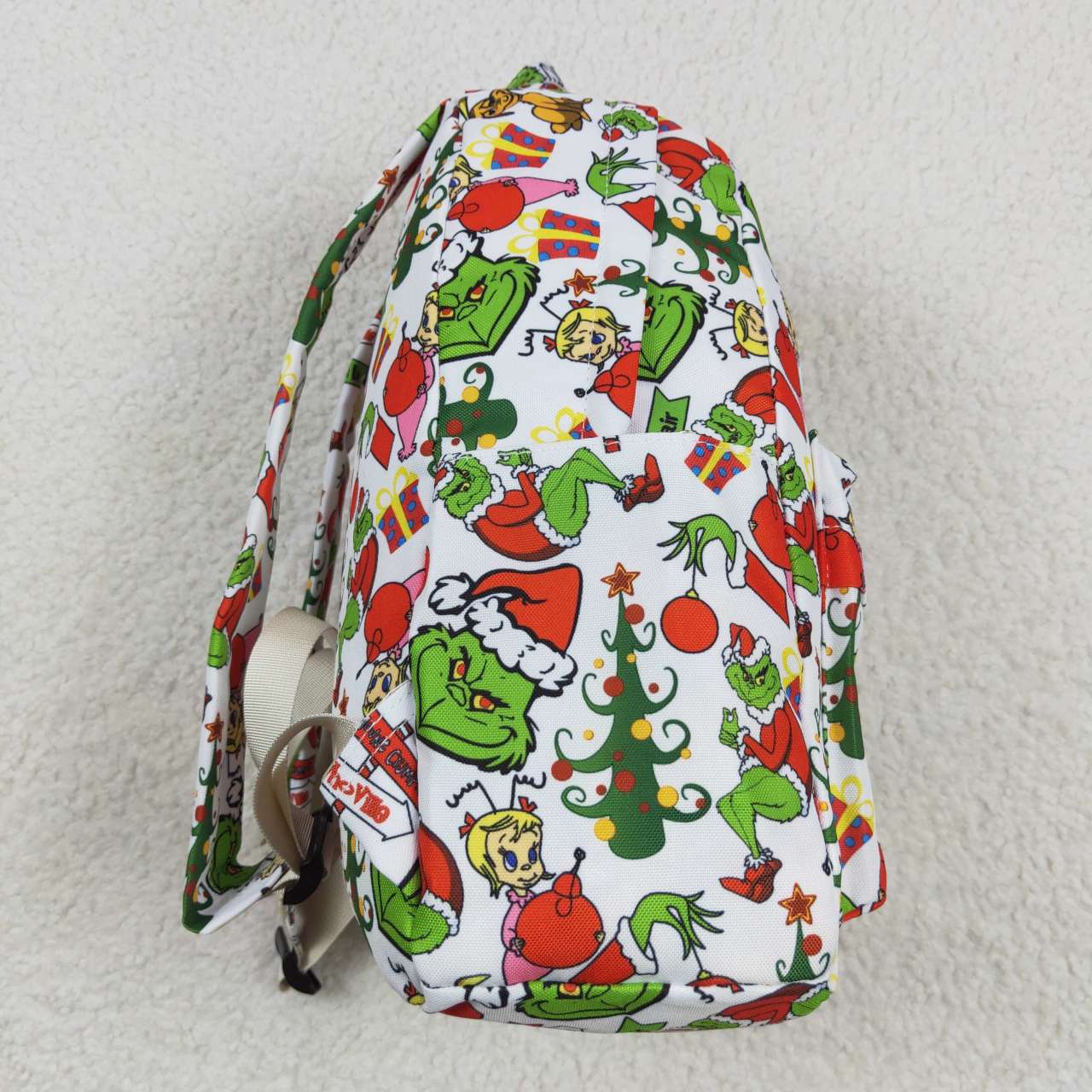 BA0138 Baby Girl Green Face Christmas Backpack