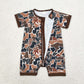 Baby Boy Short Sleeves Camo Zipper One Piece Romper