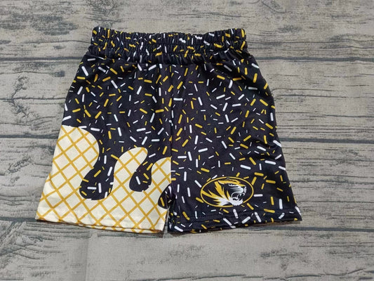 Baby Boy Adult Men Tiger Team Family Black Shorts Bottoms ( Moq 5 )