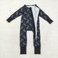 Baby Boy Long Sleeves Western Rodeo Zipper Halloween Black Romper RTS