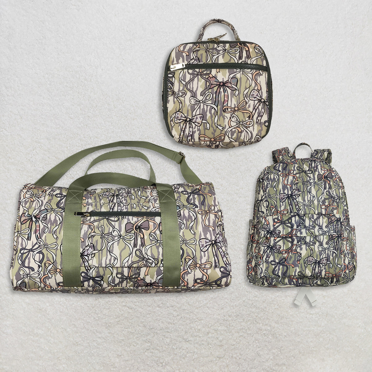 Sibling Girls Kids Toddler Adult Camo Bows Duffle Gym Backpack Lunch Bag Sibling Bags