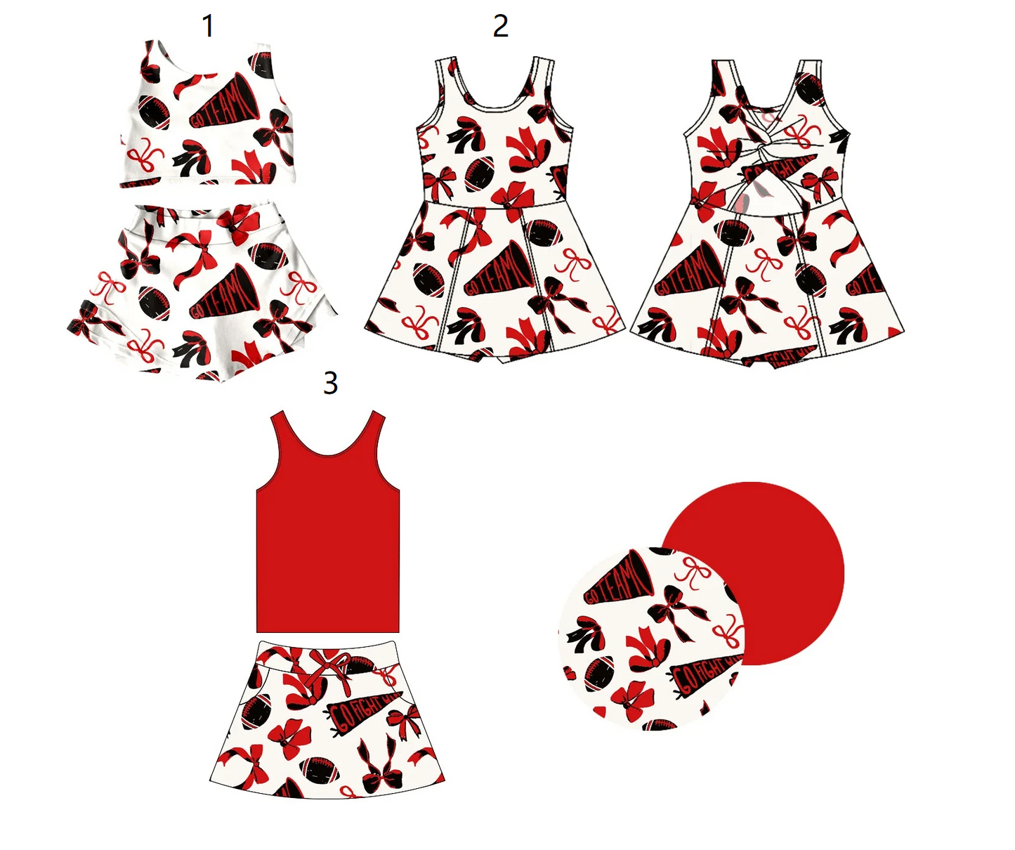 Baby Girl Sleeveless Football Bows Sibling Dress Set ( Moq 5 Each Style ) 1.16