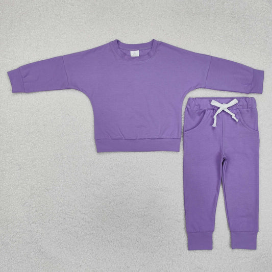 Baby Girl Long Sleeves Purple Shirt Pants Sports Clothes Set