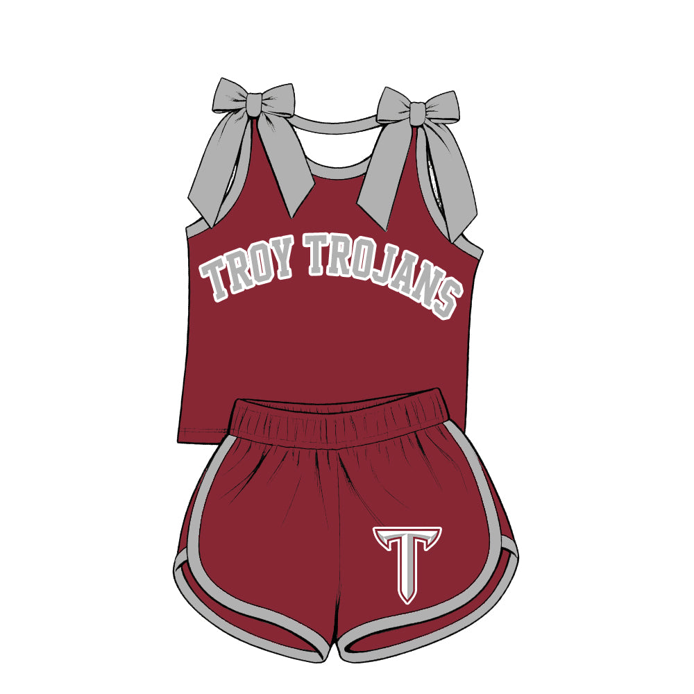 ( Moq 5 ) Sibling Baby Girls Kids Sleeveless Bows Shirt Shorts Team Set Clothes