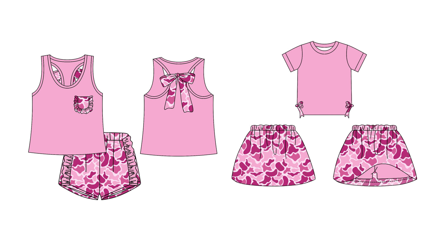 Baby Girl Summer Bows Sibling Camo Pink Set ( Moq 5 Each Design ) 12.14