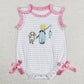 SR0644 Baby Boy Sleeveless Embroidery Fishing Stripes One Piece Romper