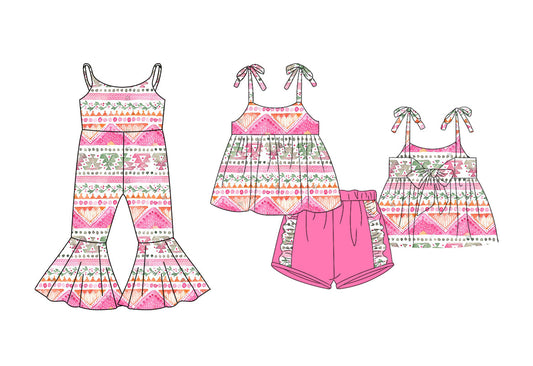 Baby Girl Straps Aztec Western Sibling Jumpsuit Set ( Moq 5 Each Style ) 1.24