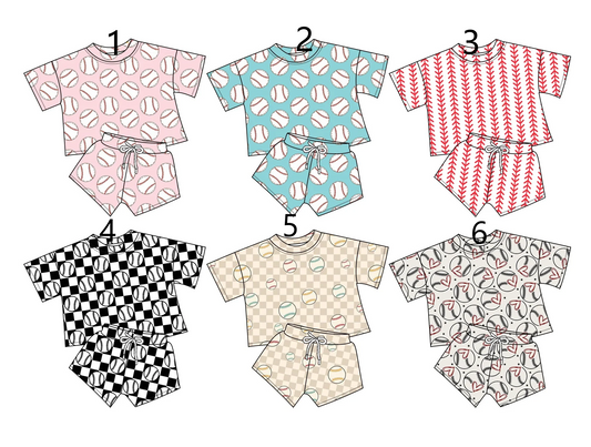 Baby Kids Short Sleeves Baseball Sibling Romper Clothes Set ( Moq 5 Each Design ) 12.6