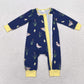 Baby Boy Long Sleeves Ducks Yellow Zipper Romper