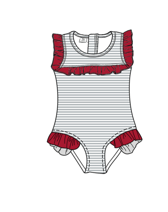 ( Moq 5 Each Style ) Baby Boys Girls Kids Team Sibling Jumpsuits Sets Swimsuits Red Clothes