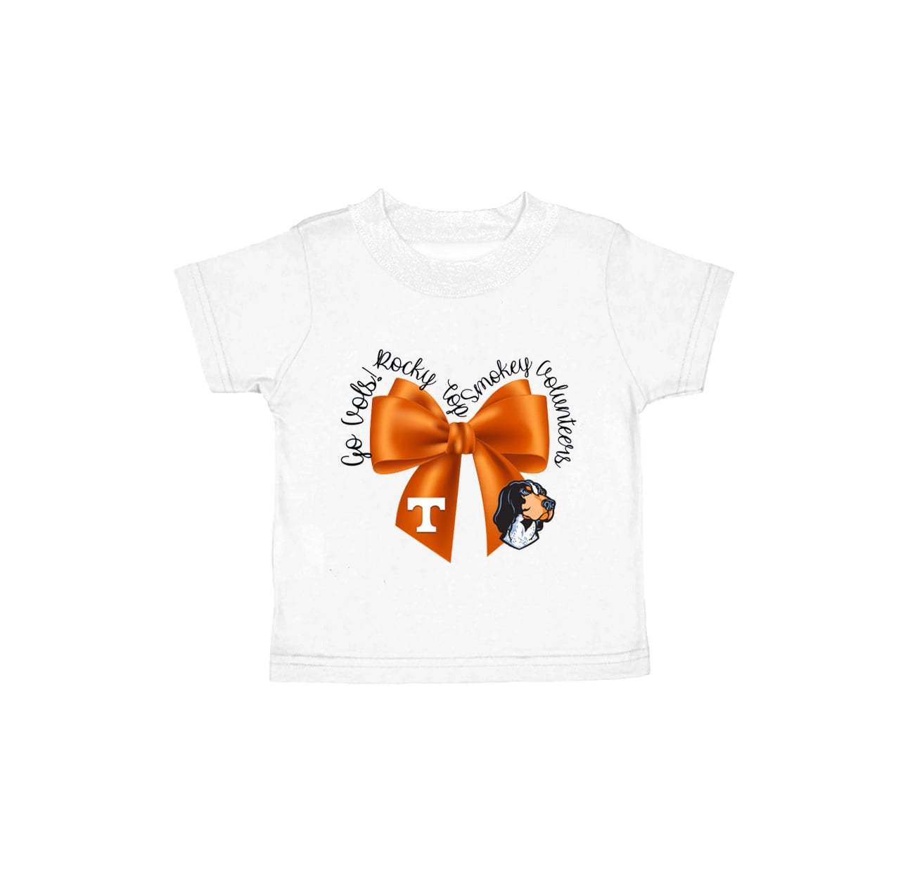 ( Moq 5 ) Baby Girl Kids Short Sleeves Orange T Bows Dog Tee Team Shirt