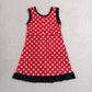 Baby Girls Kids Sleeveless Shorts Dots Red Dress Yoga Active Scallop Clothes RTS