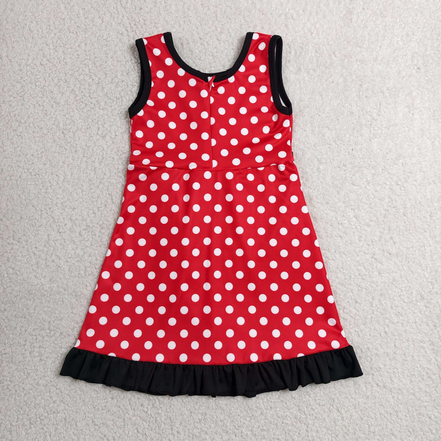 Baby Girls Kids Sleeveless Shorts Dots Red Dress Yoga Active Scallop Clothes RTS