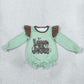 Sibling Baby Kids Toddler Long Sleeves Baby Girl Jesus Green Plaid Bubble Romper Shirt Christmas Clothes RTS