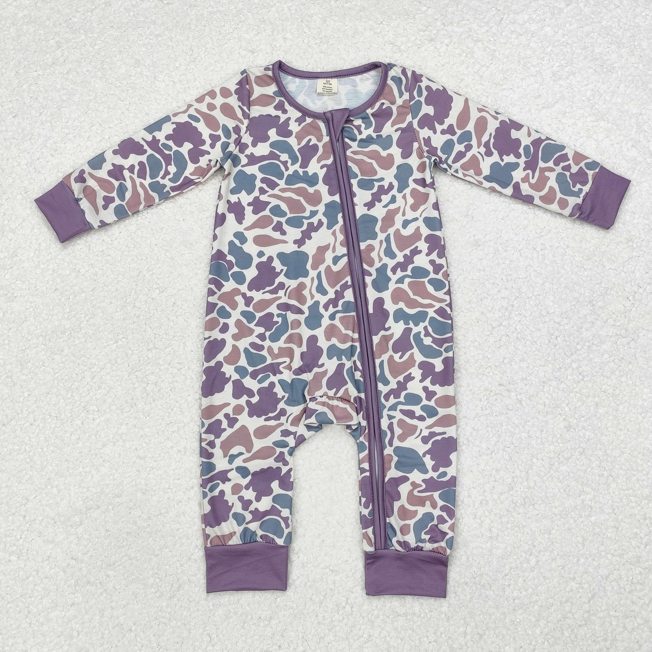 Sibling Boys Infant Long Sleeves Camo Bamboo Zipper Sleeper Romper Clothes RTS