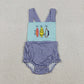 Baby Boys Infant Straps Embroidery Fishing Blue Plaid Bubble Romper RTS