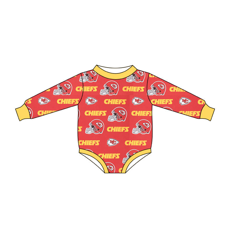 Baby Kids Toddler Newborn KC Sleeper Long Sleeves Team Bubble Romper