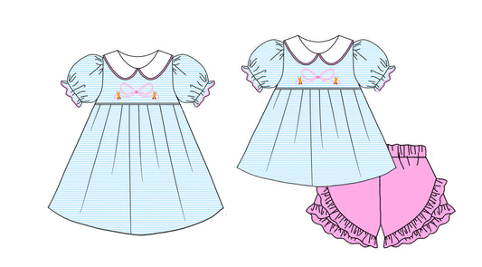 Baby Girl Back To School Pencil Bows Sibling Dress Set ( Moq 5 Each Style ) 1.6