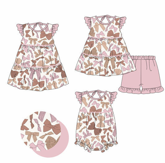 Baby Girl Bows Ruffle Sibling Romper Dress Set ( Moq 5 Each Style ) 2.18