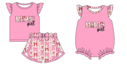 Baby Kids Short Sleeves Mama's Girl Bows Sibling Romper Clothes Set ( Moq 5 Each style ) 12.3