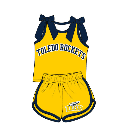 ( Moq 5 ) Baby Girls Kids Sleeveless Bows Shirt Shorts Team Set Clothes