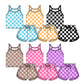 Baby Girl Straps Colorful Checked Shorts Sibling Set ( Moq 5 Each Style ) 2.28