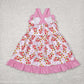 Baby Girl Pink Straps Strawberry Bows Sibling Dress Romper Clothes RTS