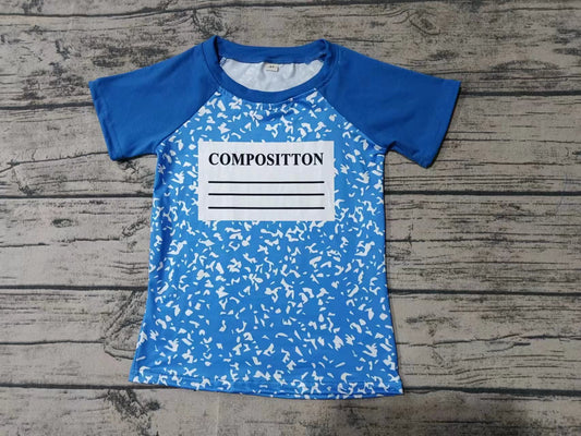 Baby Boy Short Sleeves Blue Back To School Shirt