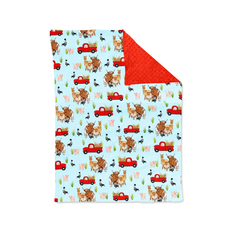 Baby Kids Infant Farm Animals Trucks Blanket