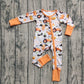 Baby Boy Long Sleeves Halloween Pumpkins Farm Animals Zipper Romper RTS