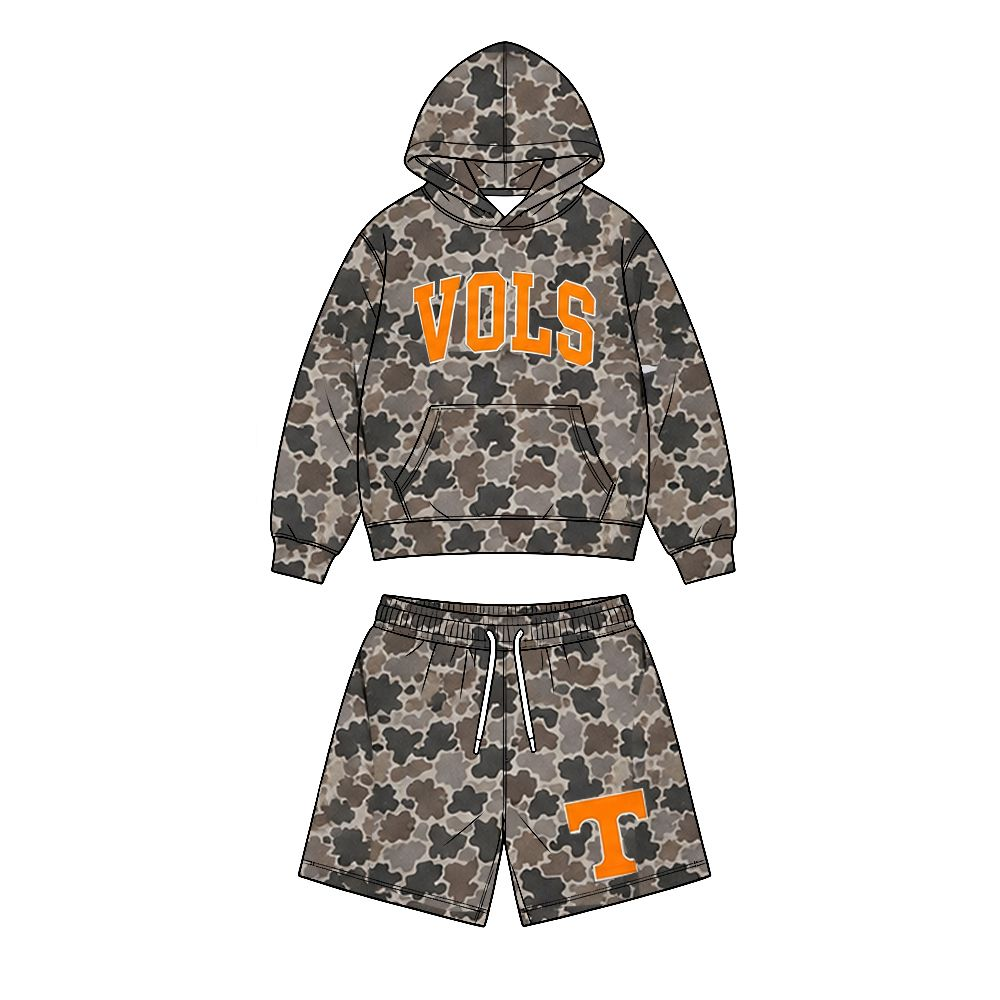 ( Moq 5 ) Preorder Baby Boy Kids Long Sleeves Camo Hoodie Shirt Chicken Shorts Team Set