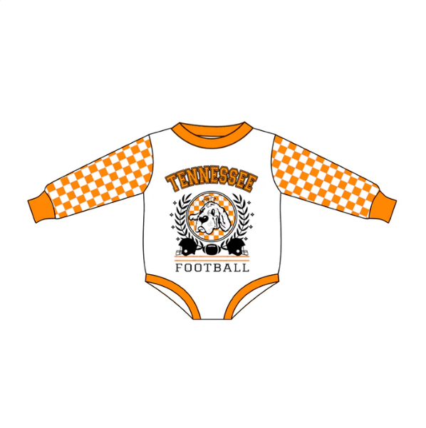 Baby Kids Long Sleeves Team Dog Orange Bubble Romper