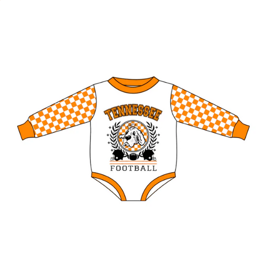 Baby Kids Long Sleeves Team Dog Orange Bubble Romper