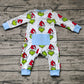 Baby Infant Boys Green Face Long Sleeve Zip Romper