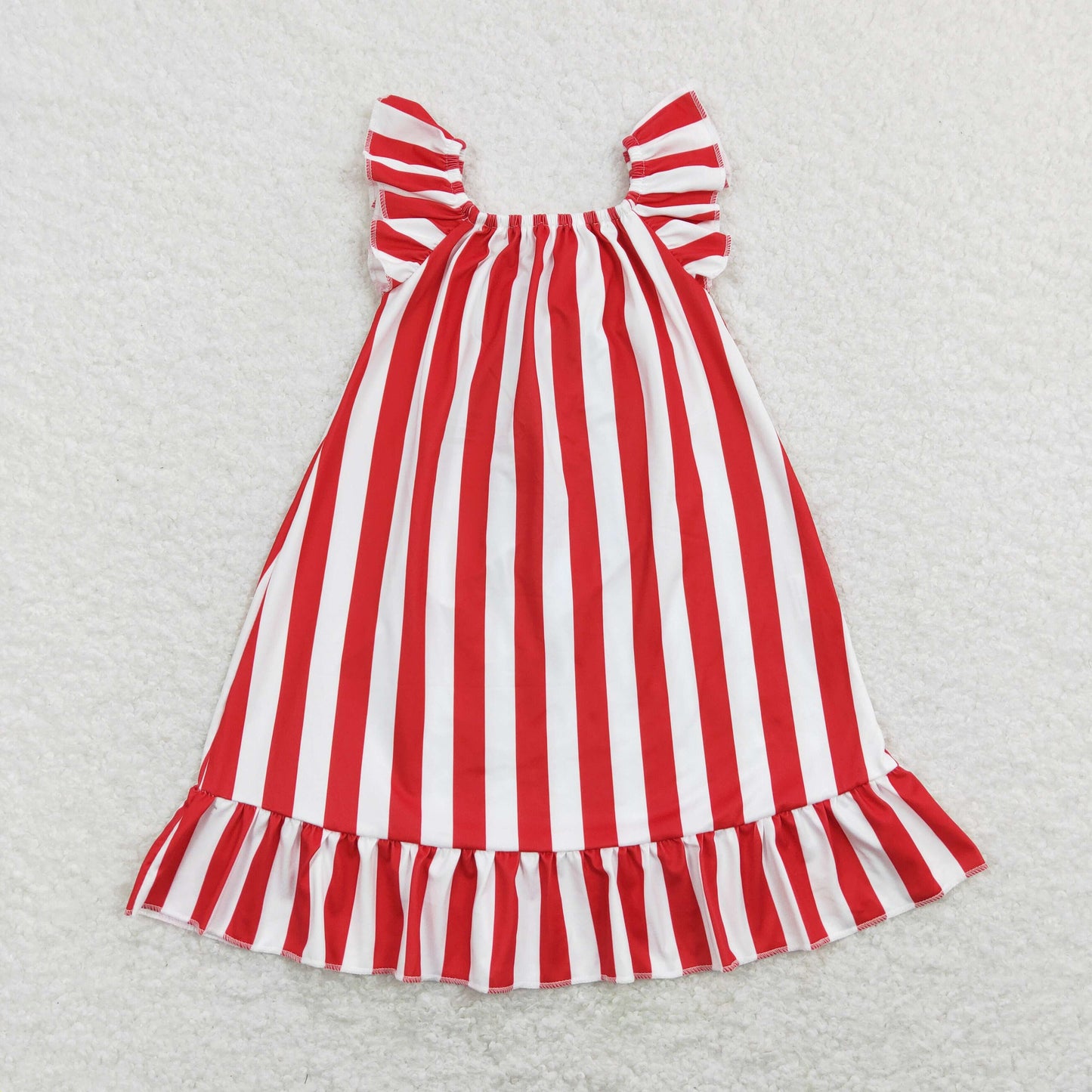 GSD0675 July 4th Baby Girl Short Sleeves Stripes Bow Dress