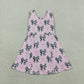 Baby Girls Sleeveless Cow Print Bows Pink Yoga Shorts Knee Length Dress RTS