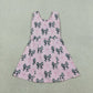 Sibling Baby Girls Kids Western Cow Bows Pink Romper Dress RTS