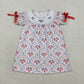 Sibling Baby Girls Kids Flags Bows Stars 4th of July Knee Length Dresses Embroidery Clothes RTS
