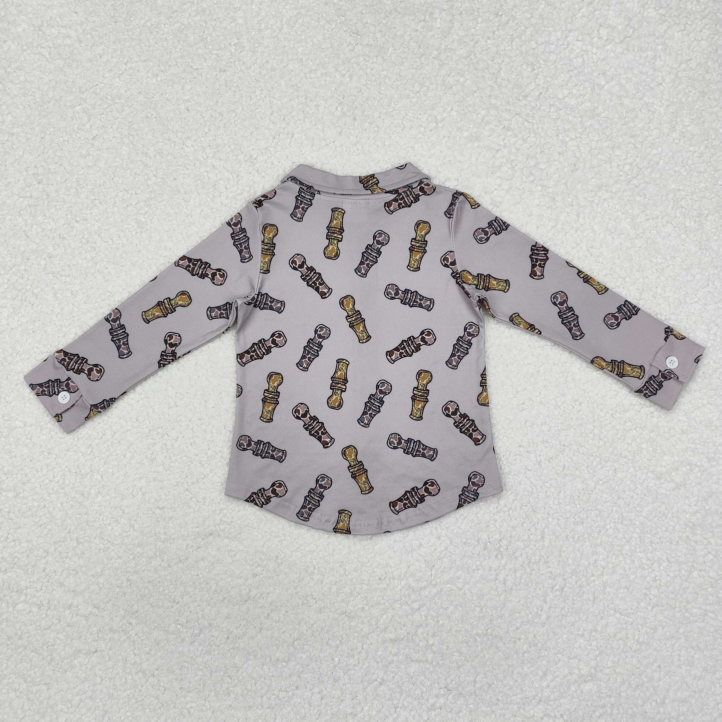 Baby Boy Long Sleeves Buttons Camo Tools Hunting Shirt