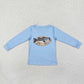 Baby Boy Long Sleeves Blue Fishing Tee Shirt Tops