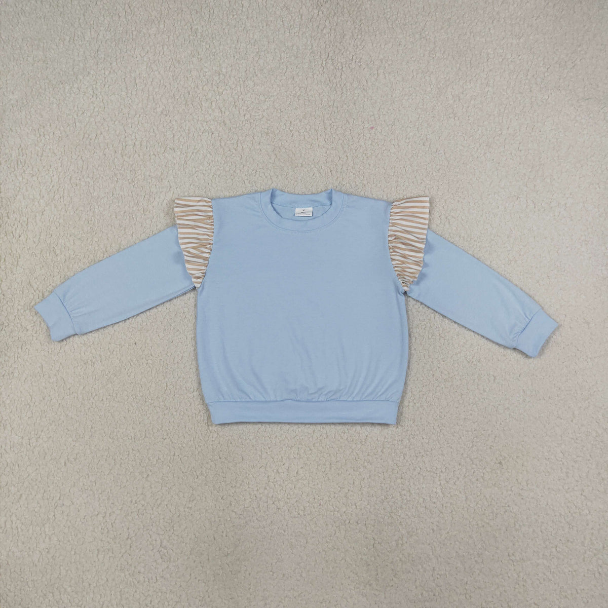 Baby Girls Toddler Ruffle Long Sleeves Blue Shirt Tops Clothes RTS