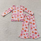 Baby Girls Kids Long Sleeves Pumpkins Bows Shirt Bell Pants Fall Set Clothes RTS