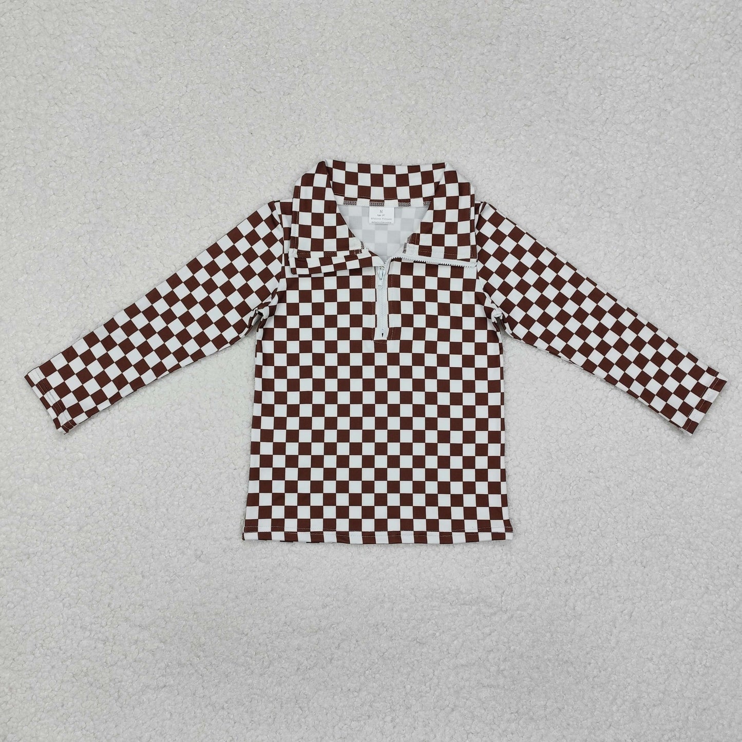 Baby Kids Toddler Long Sleeves Checkered Pullover Tops