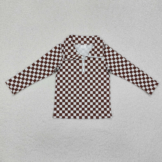 Baby Kids Toddler Long Sleeves Checkered Pullover Tops