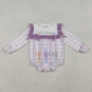Sibling Girls Kids Long Sleeves Jesus Loves Me Purple Plaid Cross Easter Romper Dress RTS