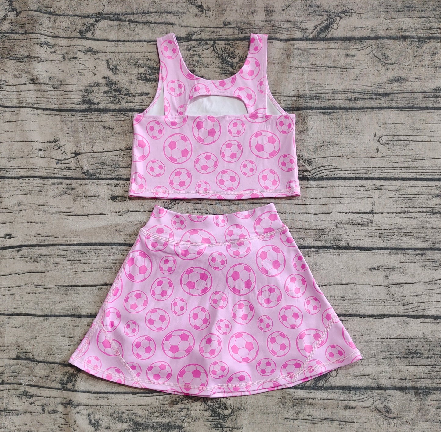 Baby Girl Football Athletic Active Wear Tops Shorts Skirt Clothes Set