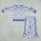 Sibling Baby Girls Kids Bows Long Sleeves Flowers Shirts Bows Pockets Pants Sets Clothes RTS