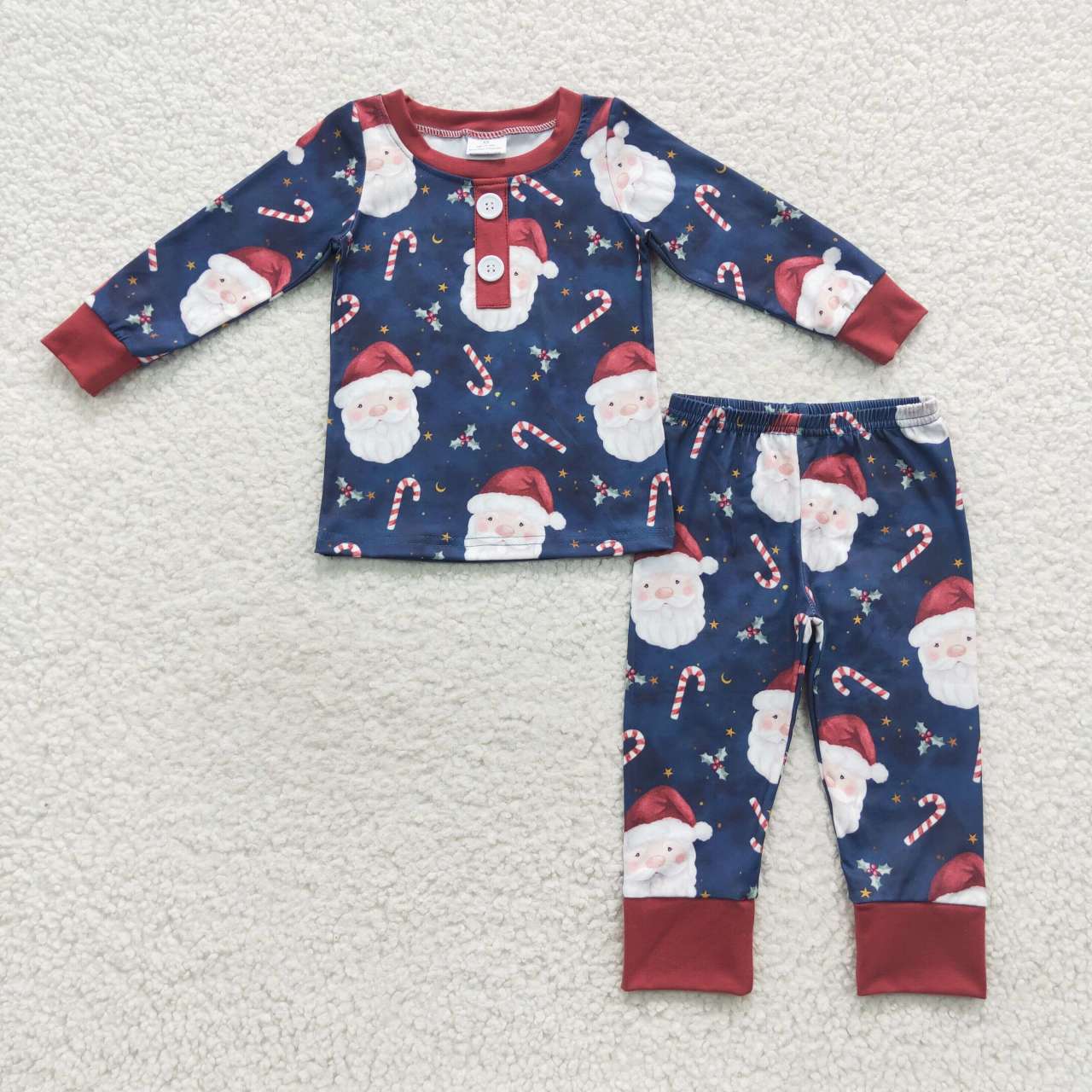 BLP0247 Baby Kids Christmas Santa Long Sleeves Shirt Pants Outfit Pajamas